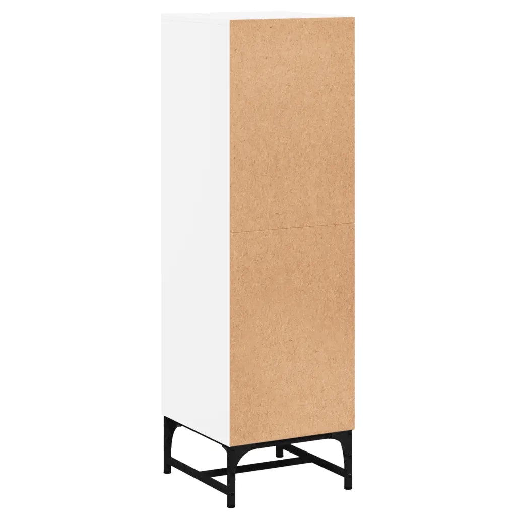 Credenza con Ante in Vetro Bianca 35x37x120 cm