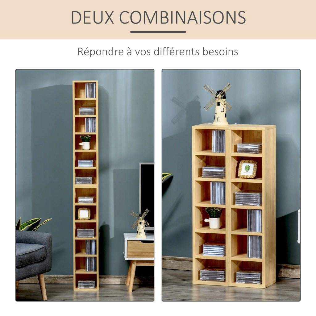 Libreria 6 Ripiani per CD e DVD ¨C Zephmum ¨C Legno 21x19x88 cm