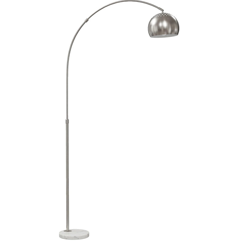 Lampada da terra a arco con base in marmo, 167 cm, colore argento