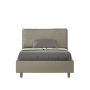 BS COM Letto una piazza e mezza senza rete imbottito 120x210 similpelle cappuccino