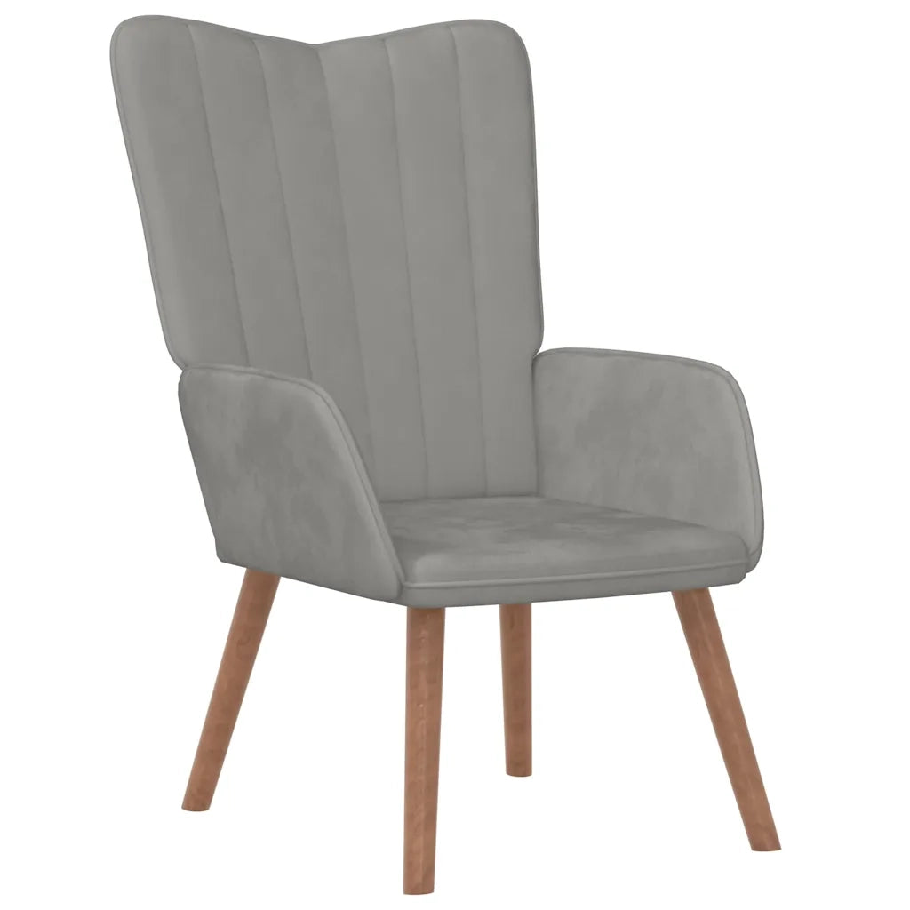 Poltrona Relax Grigio Chiaro in Velluto 327655