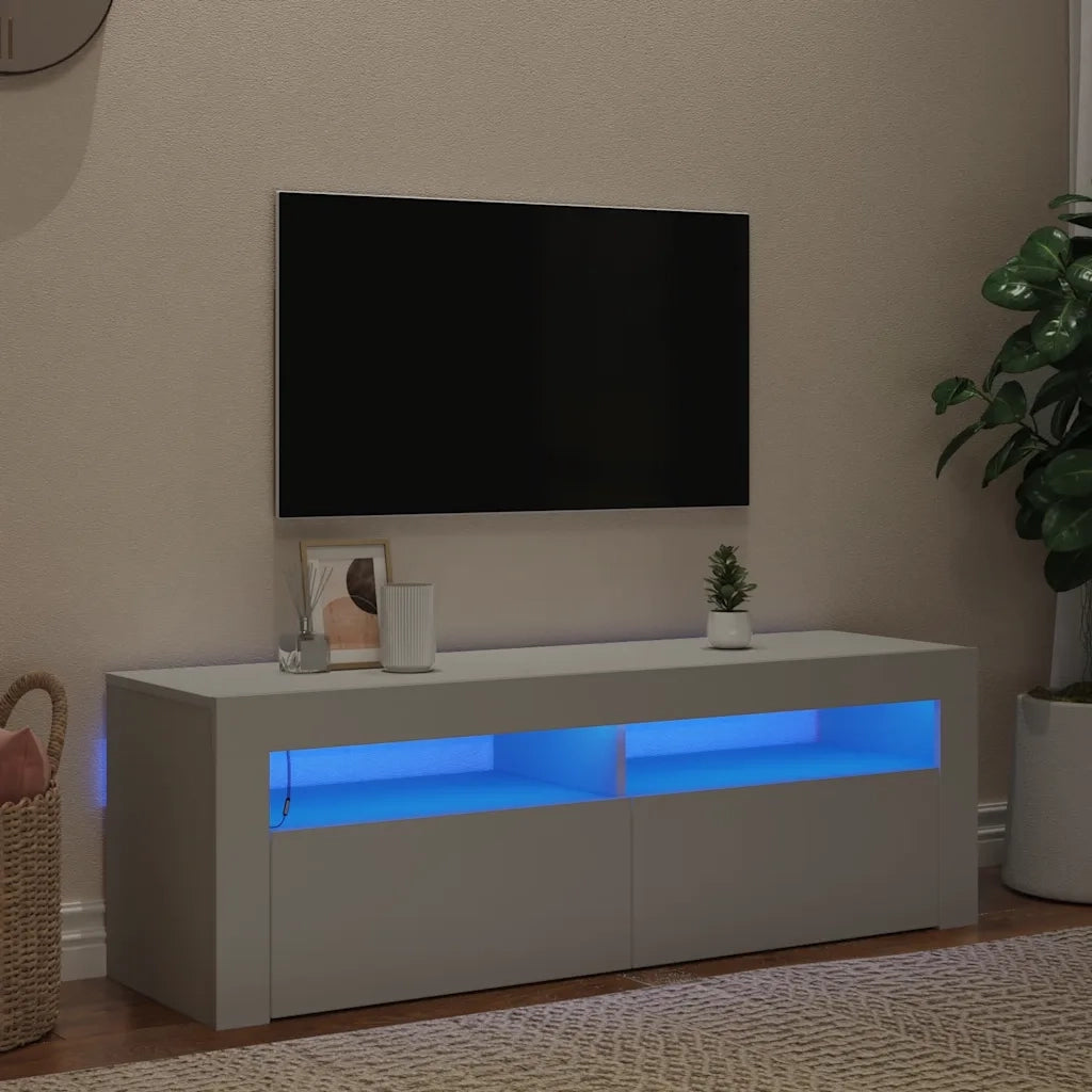 Mobile Porta TV con Luci LED Bianco 120x35x40 cm 804310