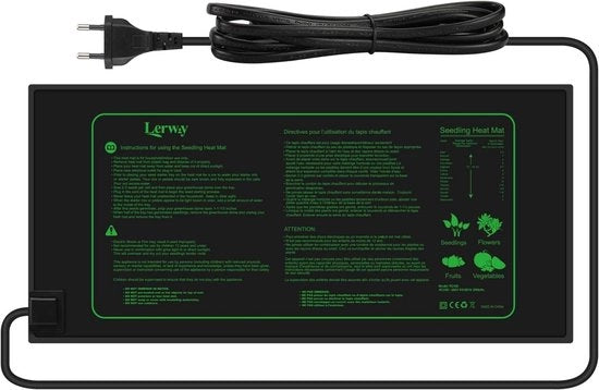 Matrice di crescita - Matrice di riscaldamento per piante - 25x52cm Con regolazione di temperatura - 20-30°C & 50W - IPX4 Impermeabile all'acqua - Per semi e steli