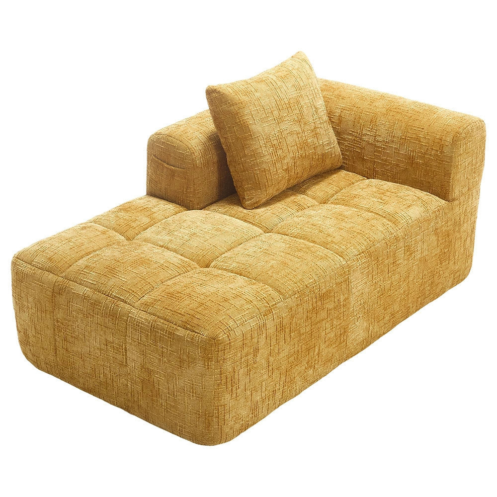 Chaise longue - Xylo - pronto uso con tasche laterali giallo