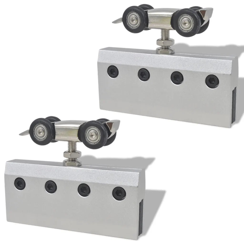 Porta Scorrevole in Vetro e Alluminio 178 cm Argento