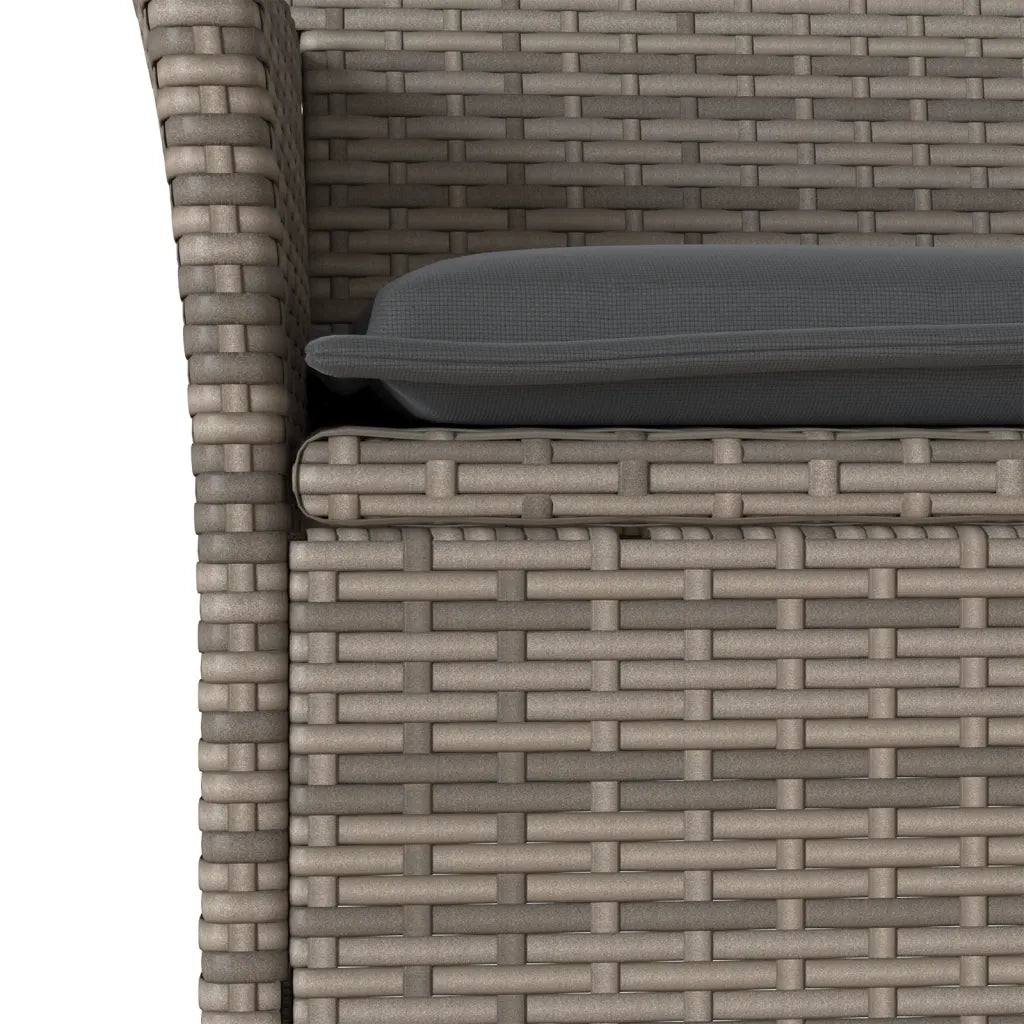 Set da Pranzo da Giardino 5 pz con Cuscini Polyrattan e Vetro 3278652