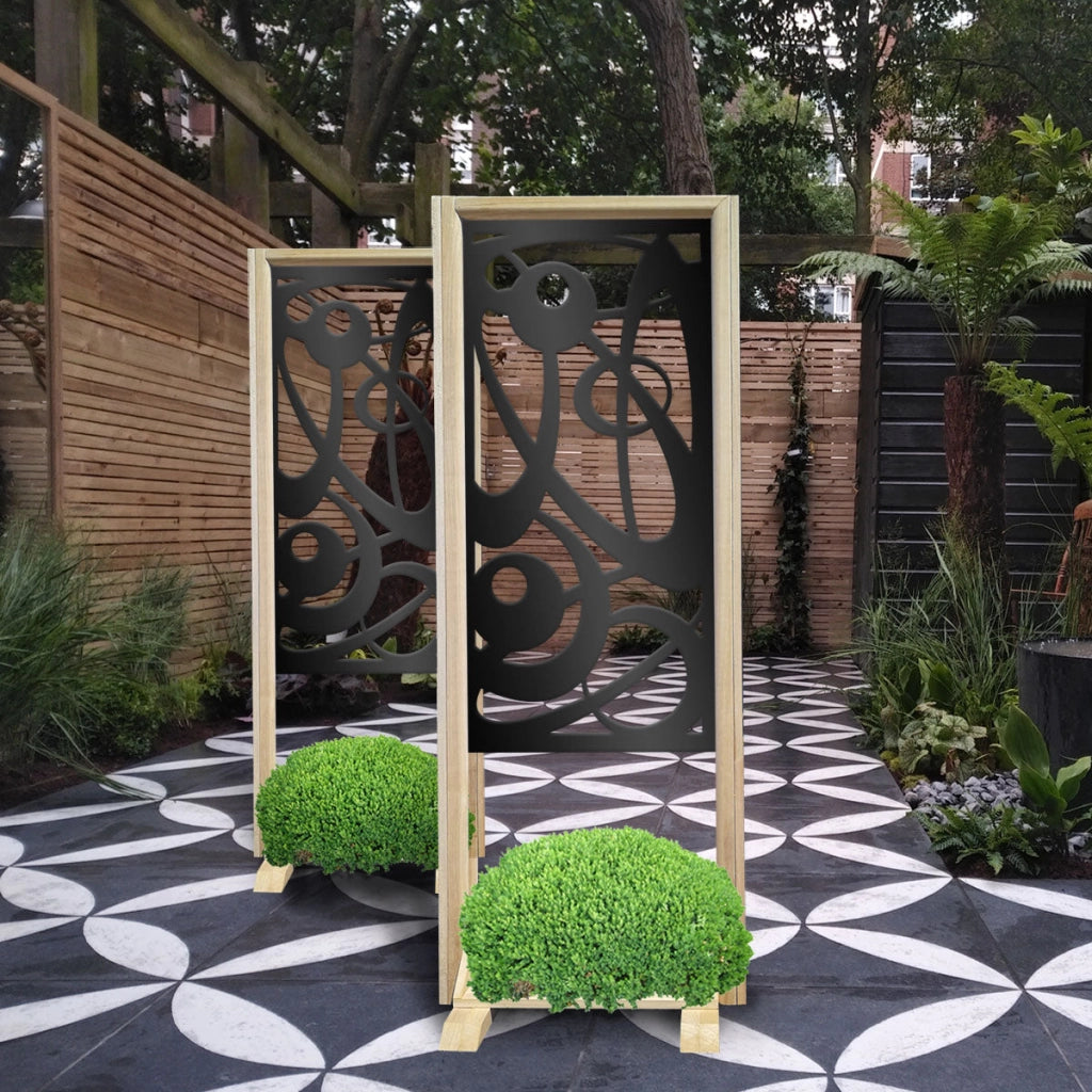 INTERSTELLAR - Separè - Paravento modulabile - 70x190cm - in Legno e PVC Colore: nero