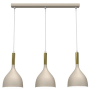 Lampada a sospensione beige/oro Noak 3xE27 Luminex
