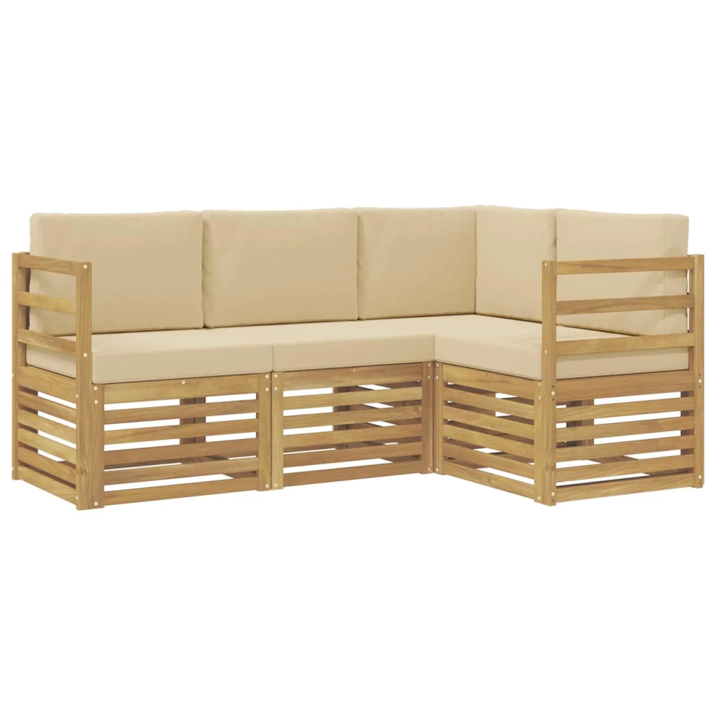 Set divani 4 pcs Bianco e Beige 185,5 x 126,5 x 73 cm 3391738