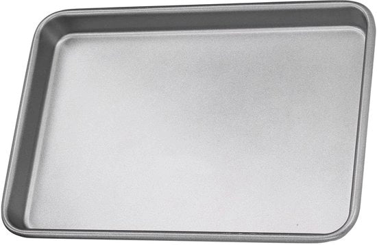 Piatto per forno rettangolare 25 cm - in acciaio inossidabile - resistente alla vaschetta - trattato con anticipo di nonaderenza - per cottura salutare - lucido a specchio
