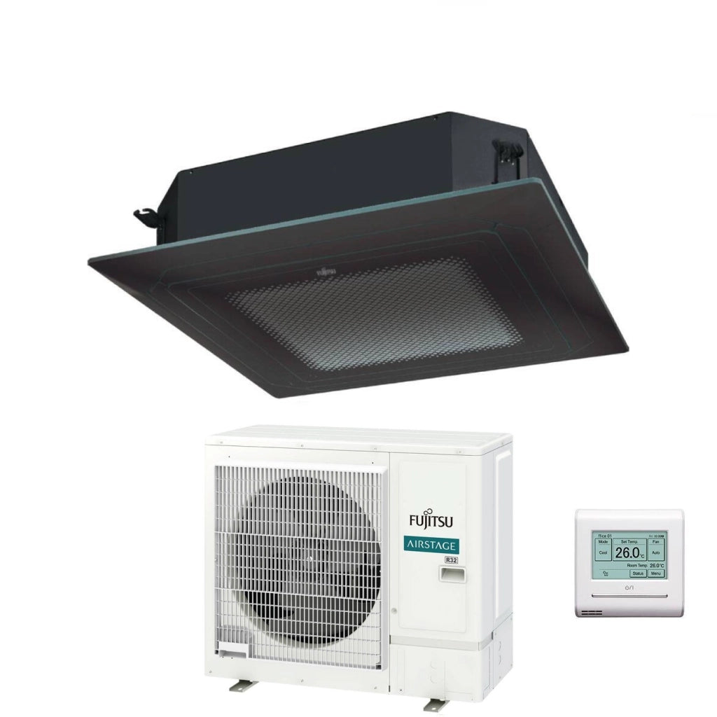 Condizionatore a Cassetta Fujitsu KR Eco Circular Flow Black 36000 Btu AUXG36KRLB Monofase R-32 Wi-Fi Optional con Griglia e Filocomando
