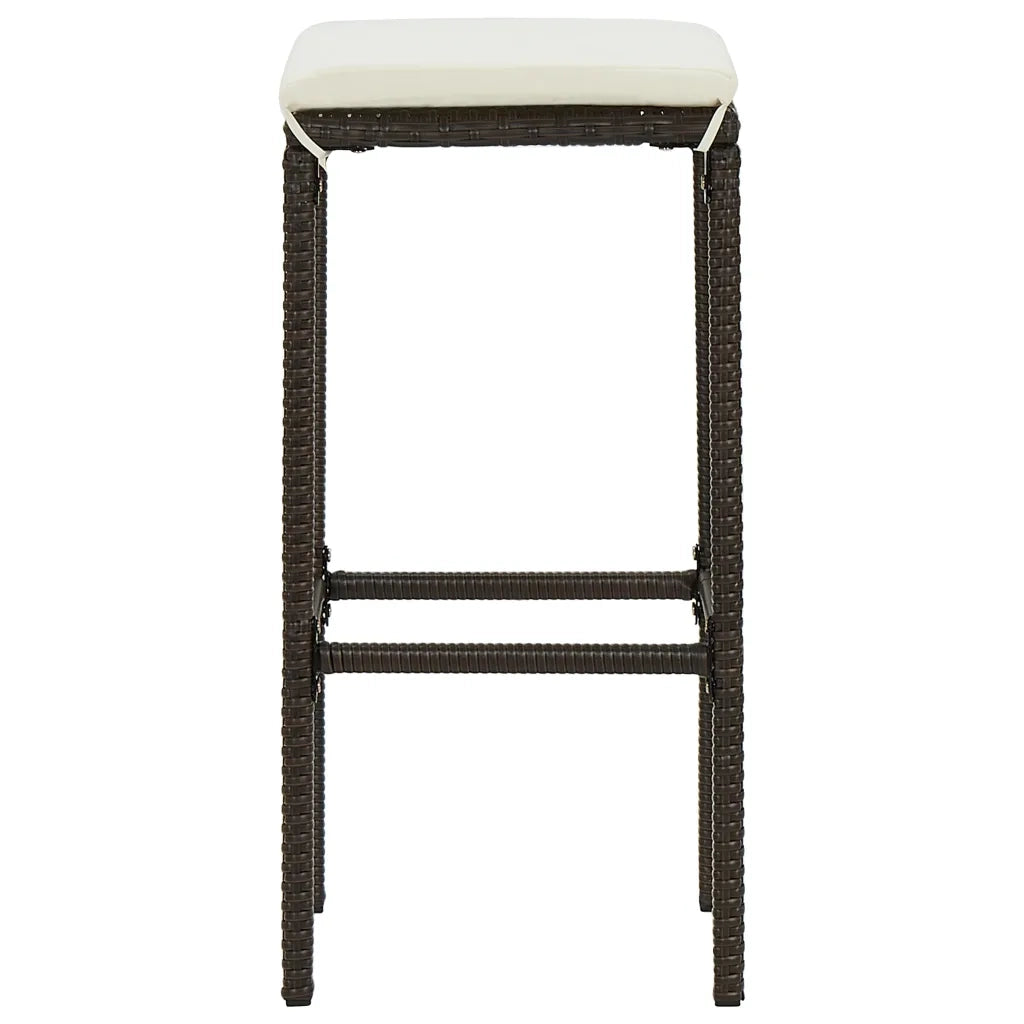 Set Bar da Giardino 3 pz con Cuscini Marrone 3064872