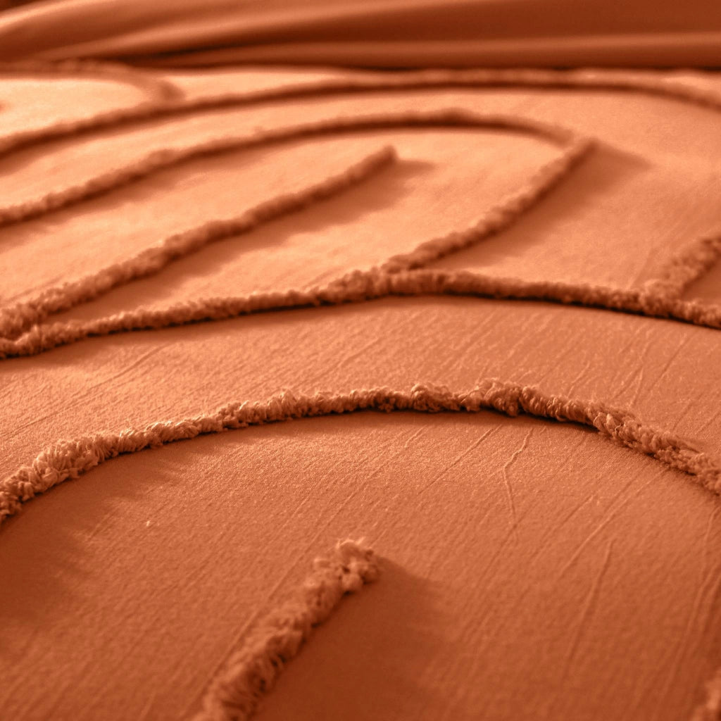 Set biancheria da letto in cotone terracotta, 2 posti