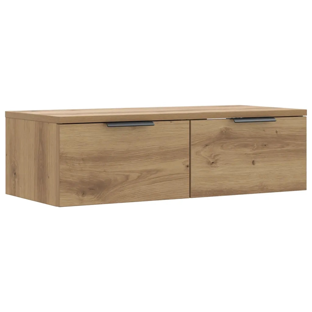 Mobiletto a muro in legno composito 68 x 30 x 20 cm versatile dal design elegante pratico per riporre oggetti realizzato a mano in legno di rovere 02_0050987