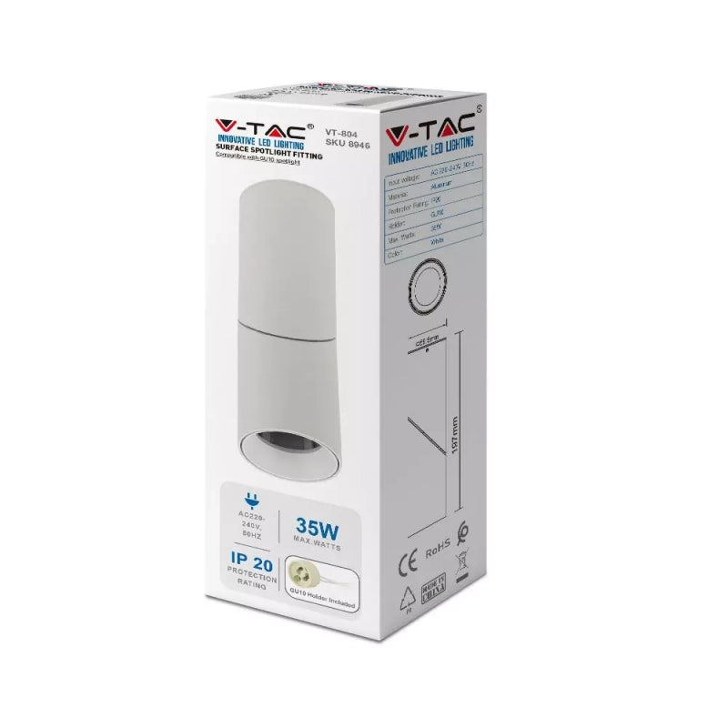 GU10 Surface Monted Monted White 197mm