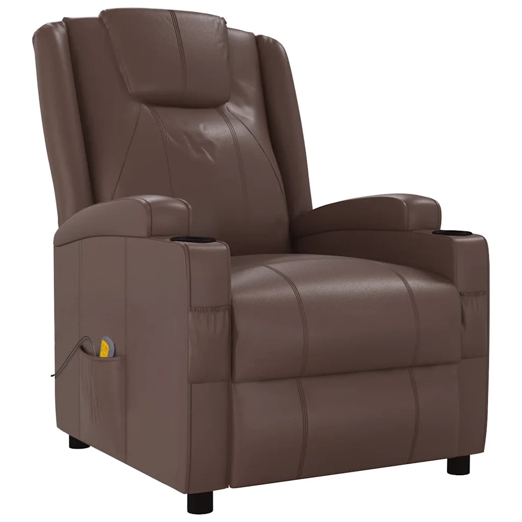 Poltrona Massaggiante Marrone in Similpelle 321313