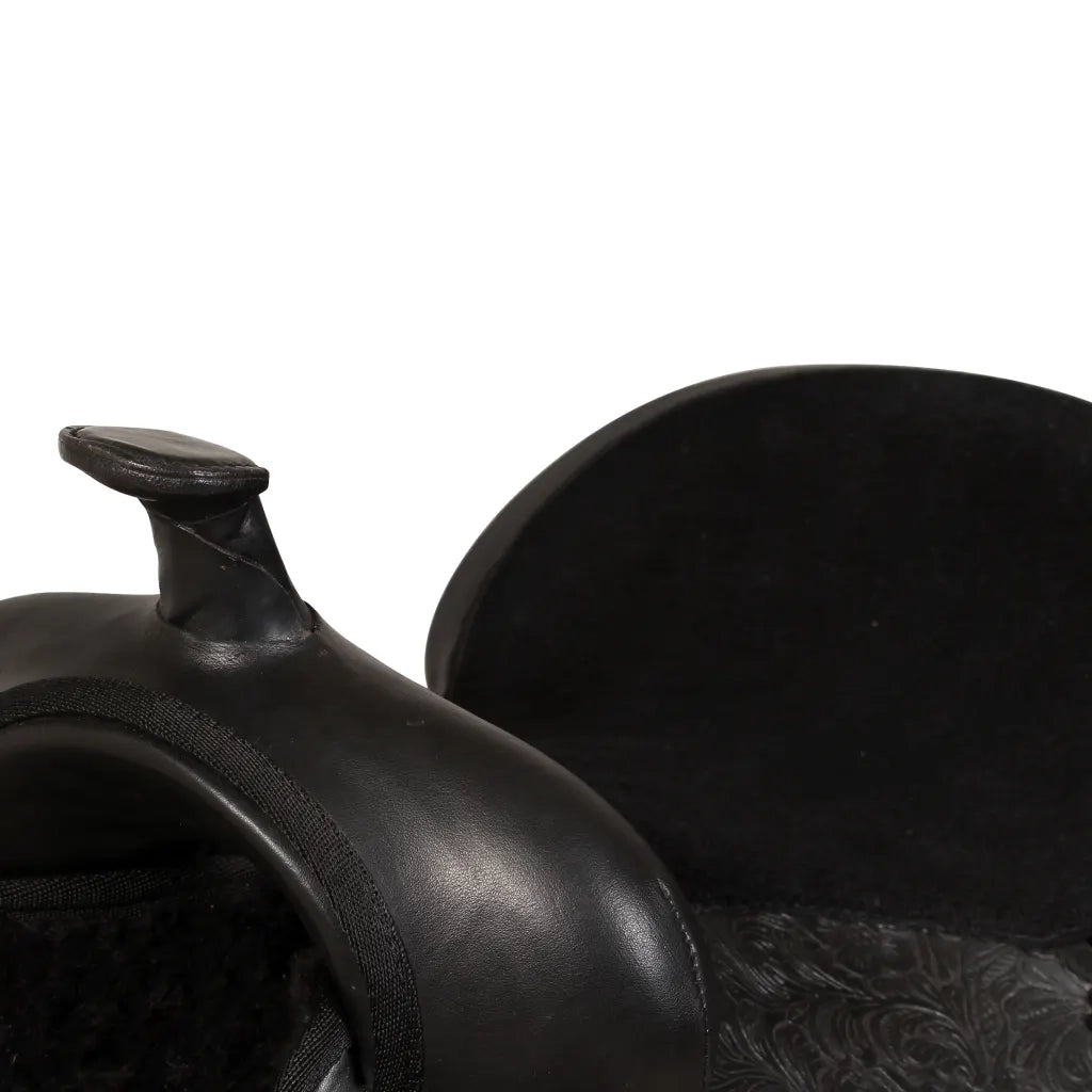 Sella Western Testiera e Pettorale in Vera Pelle 17" Nero 91354