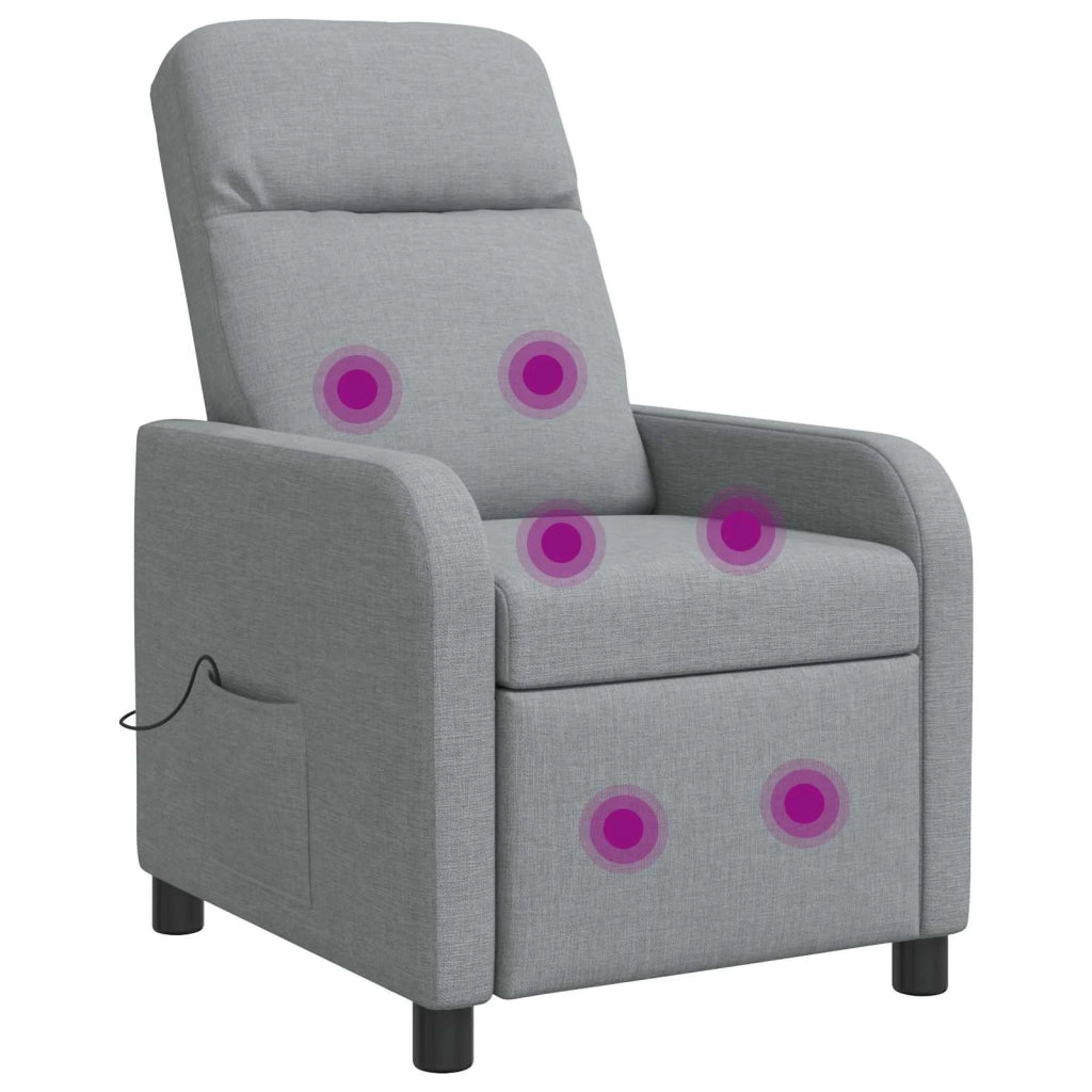 Poltrona Massaggiante Grigio Chiaro Tessuto 42034939