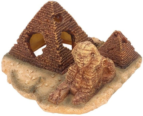 Decorazione piramidale per acquario - Aspetto realistico - Decorazione per acquario sicura - Colore naturale - Dimensioni 16 x 15 x 8,5 cm - Sostenibile e ecosostenibile - Decorazione per acquario