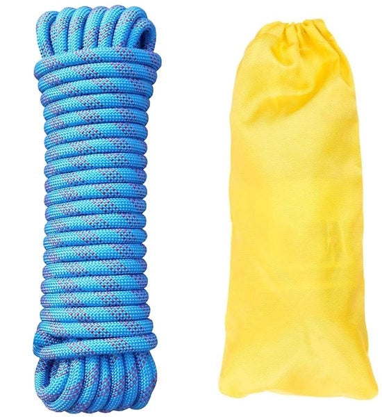 Cavo di corda in nylon statico 10 mm - 20 m - per arrampicata e alpinismo - resistente e impermeabile - leggero e riflettente - resistenza massima 20 kN - corda