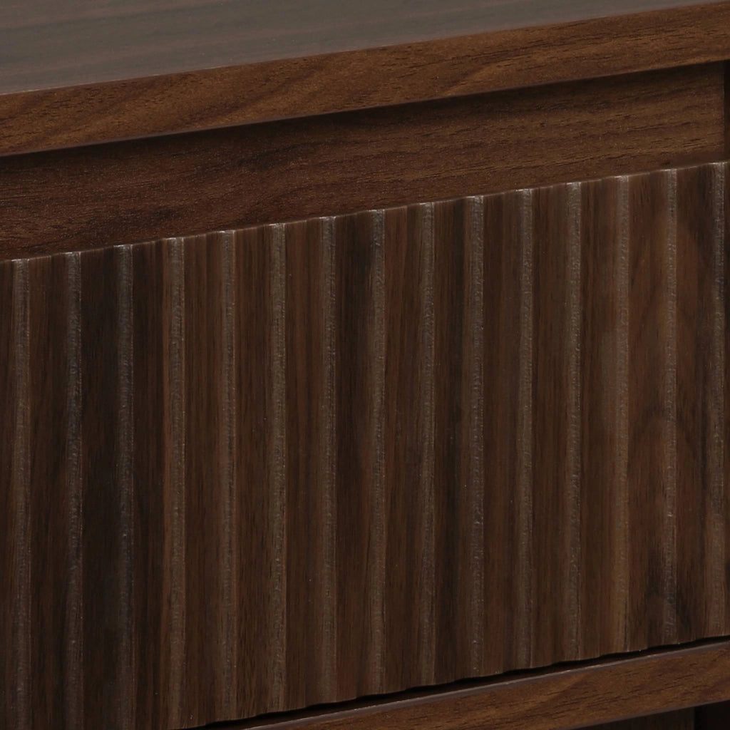 Carrello da cucina in legno decorato con 1 cassetto, 80cm, noce