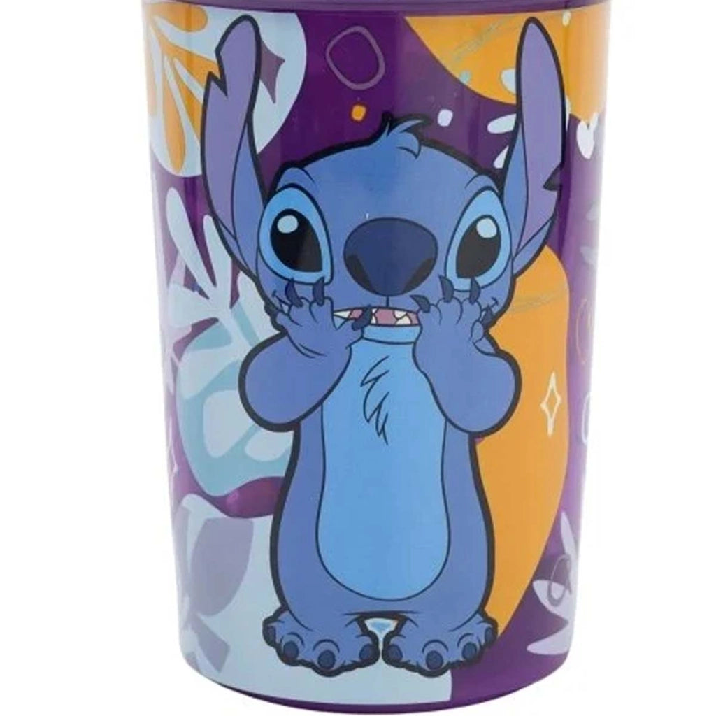 Bicchiere 370 ml Stitch per Bambini Dropsafe con Cannuccia Collezione Aloha Multicolore Disney