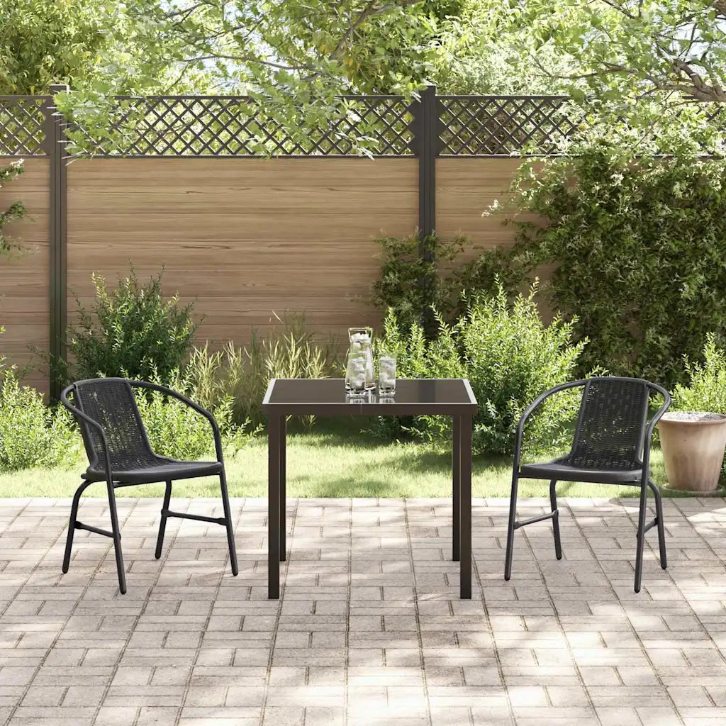 Set da Pranzo per Giardino 3 pcs Nero 3379380