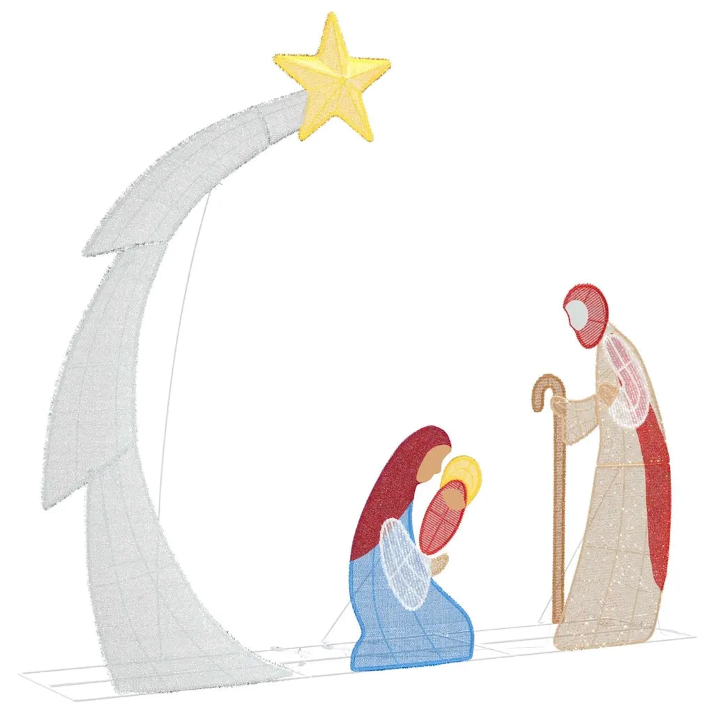 Scena del Presepe Bianco caldo 149 x 32 x 127,5 cm Poliestere 42019623