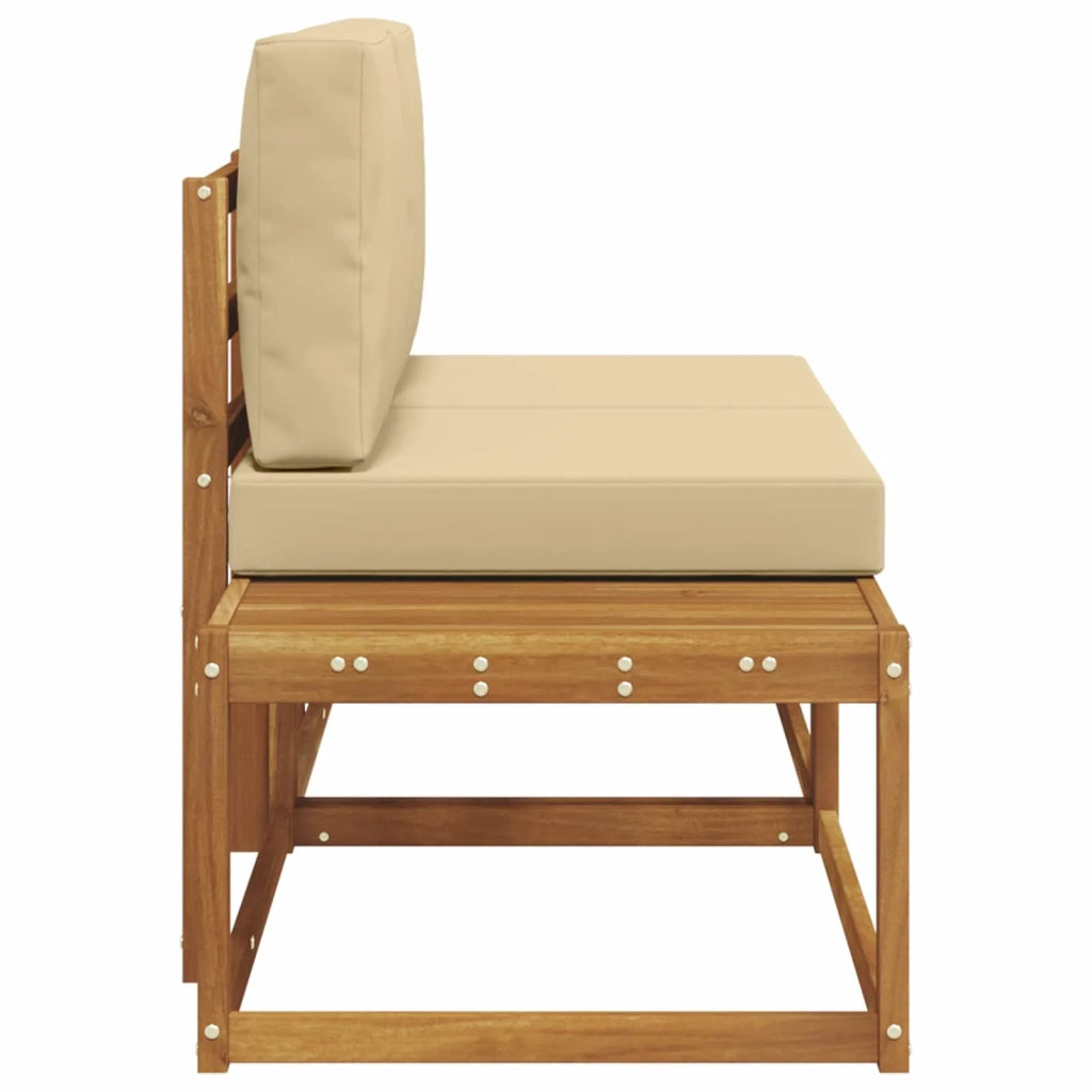 Divano da Esterno con cuscino 2 Pezzo Naturale e Beige 900482