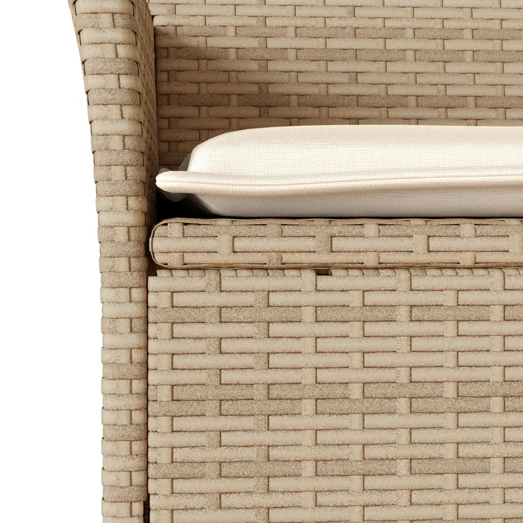Set Pranzo da Giardino 9 pz con Cuscini Beige Polyrattan Acacia 3278644