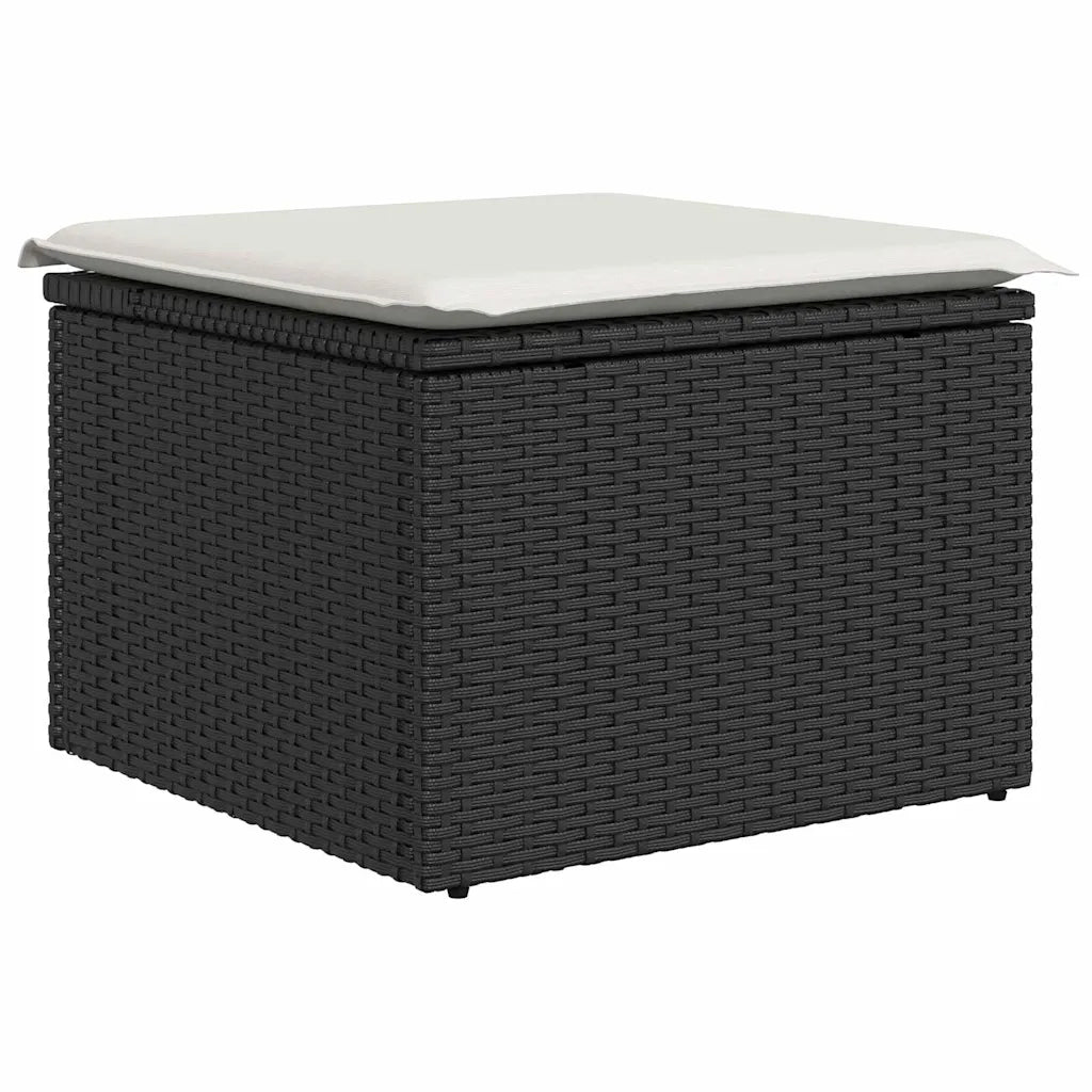 Set Divano da Giardino con archiviazione 7 pcs Nero Poly Rattan 3357410