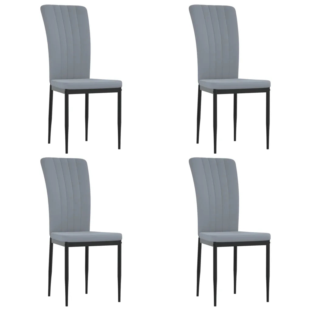 Sedie da Pranzo 4 pz Grigio Chiaro in Velluto 326104