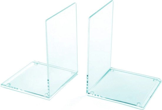 Sostegni per libri in acrilato trasparente - antiscivolo - 1 coppia - trasparente