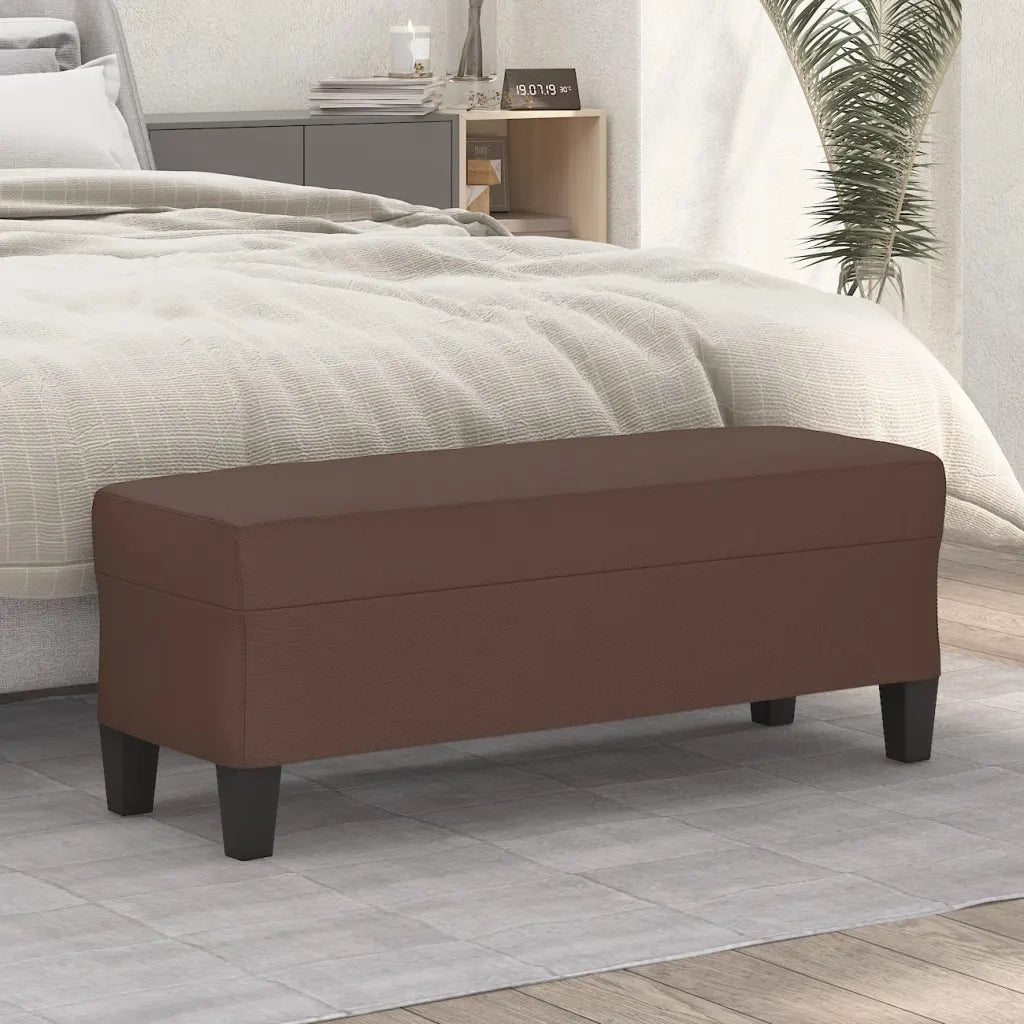 Panca Marrone 100x35x41 cm in Similpelle 349461