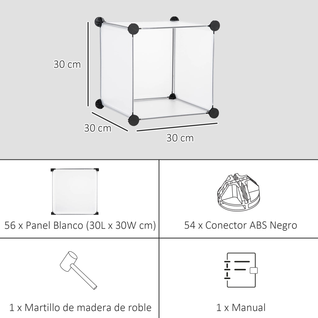 Armadio Scarpiera Plastica con 16 Cubi ¨C Minimal ¨C 125x32x125 cm Trasparente