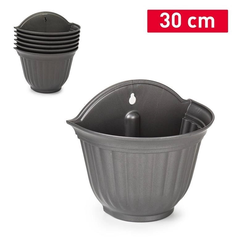 Vaso da Parete Giardino Balcone Roma Antracite 30 cm
