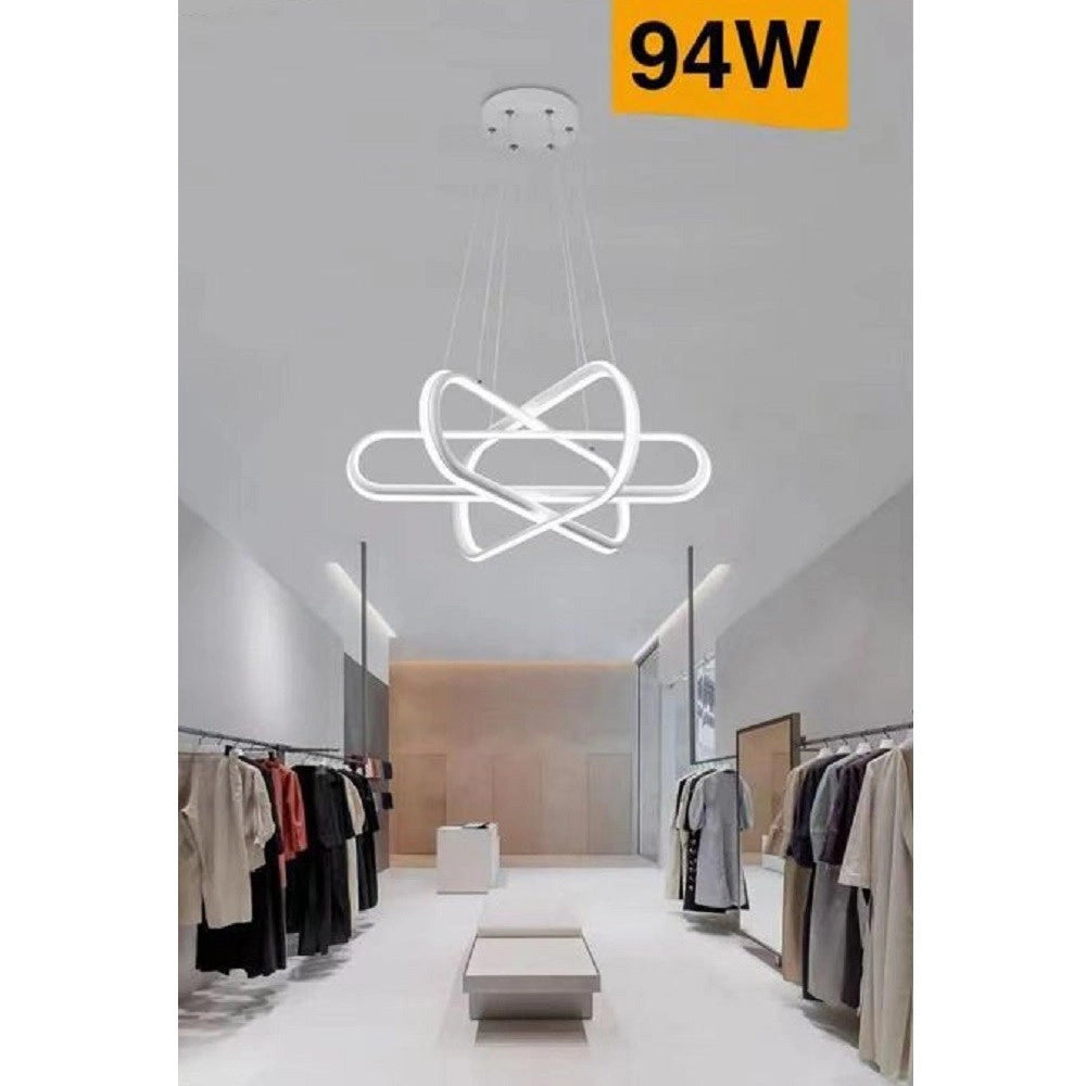 Trade Shop - Lampadario Led Moderno Lampada A Sospensione 94w Bianca Luce 4000k 3000k 6500k A49 -