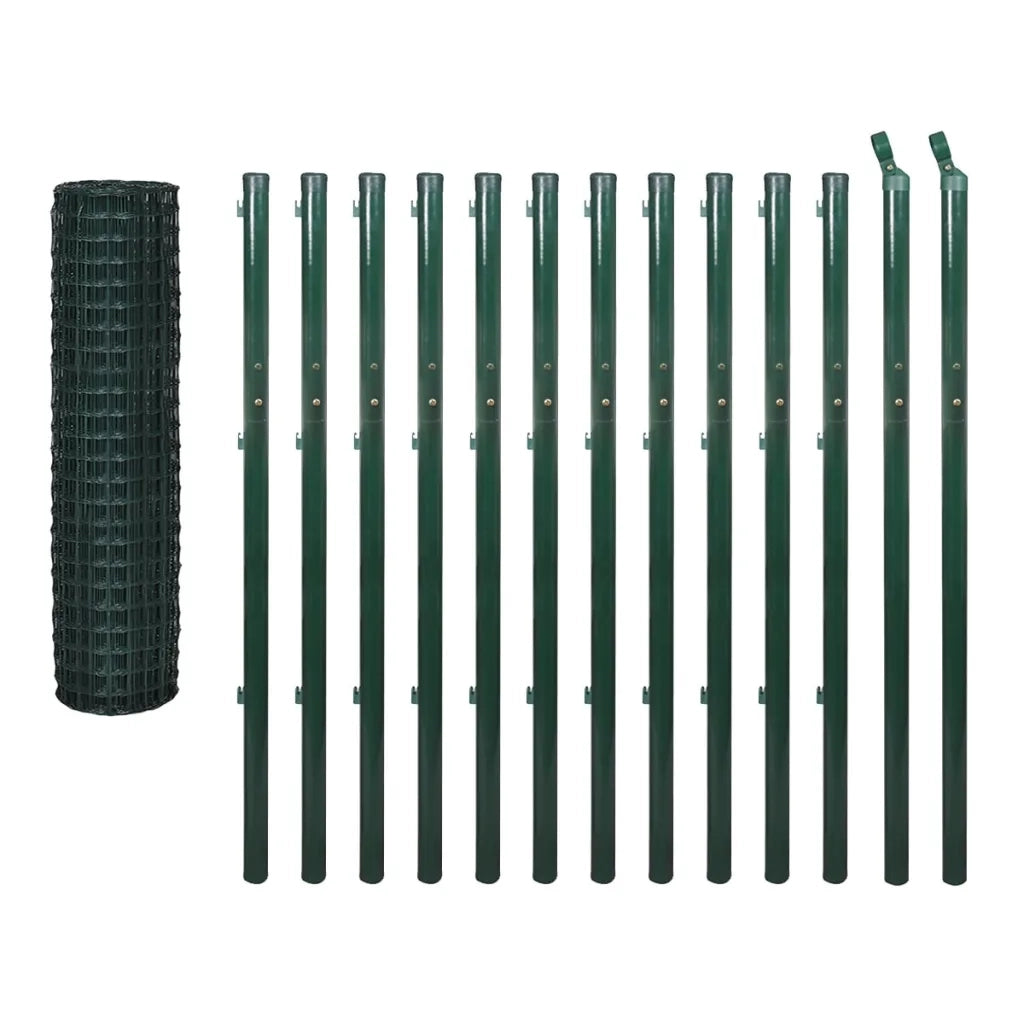 Recinzione da Giardino | Recinzione Euro in Acciaio 25x1,7 m Verde