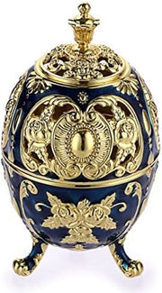 Candelaio a forma di bollo con coperchio - Design vintage blu