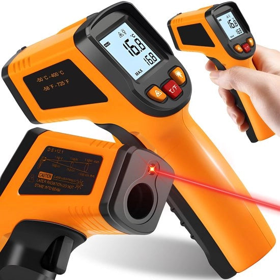 Termometro Infrarosso Digitale a Contatto Zero - Display LCD - 50°C a 380°C