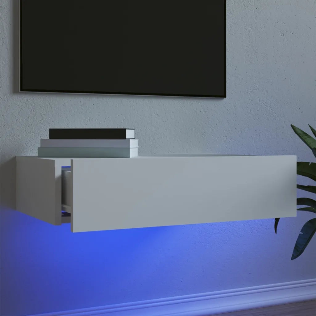 Mobile TV | Armadietto TV | Mobile Porta TV con Luci LED Bianco 60x35x15,5 cm