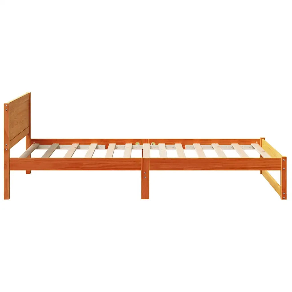 Letto singolo | Letto per adulti | Struttura del letto Marrone cerato 90 x 200 cm Pino massello
