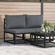 Mobili da Esterno 2 Pezzo Nero e antracite 70 x 71,5 x 71 cm 42008026