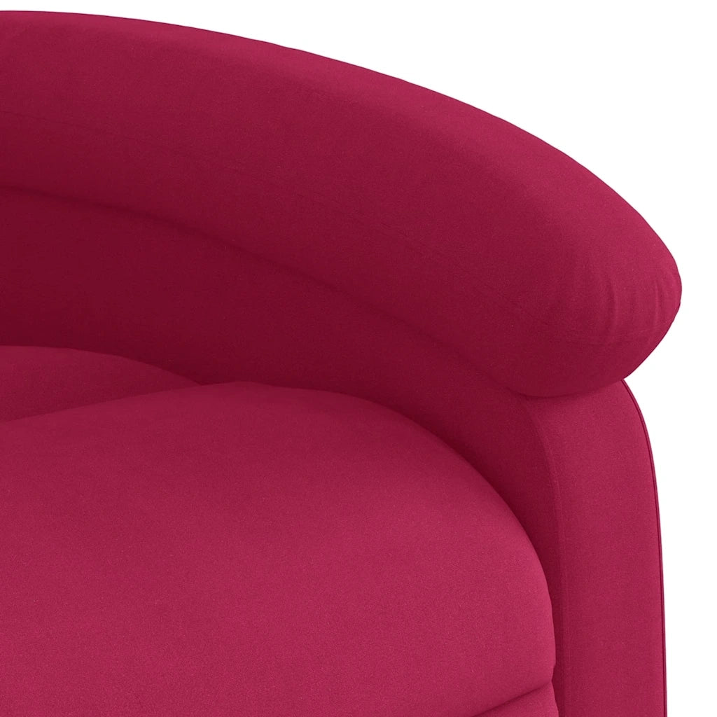Poltrona Reclinabile Rosso Vino in Velluto 371802