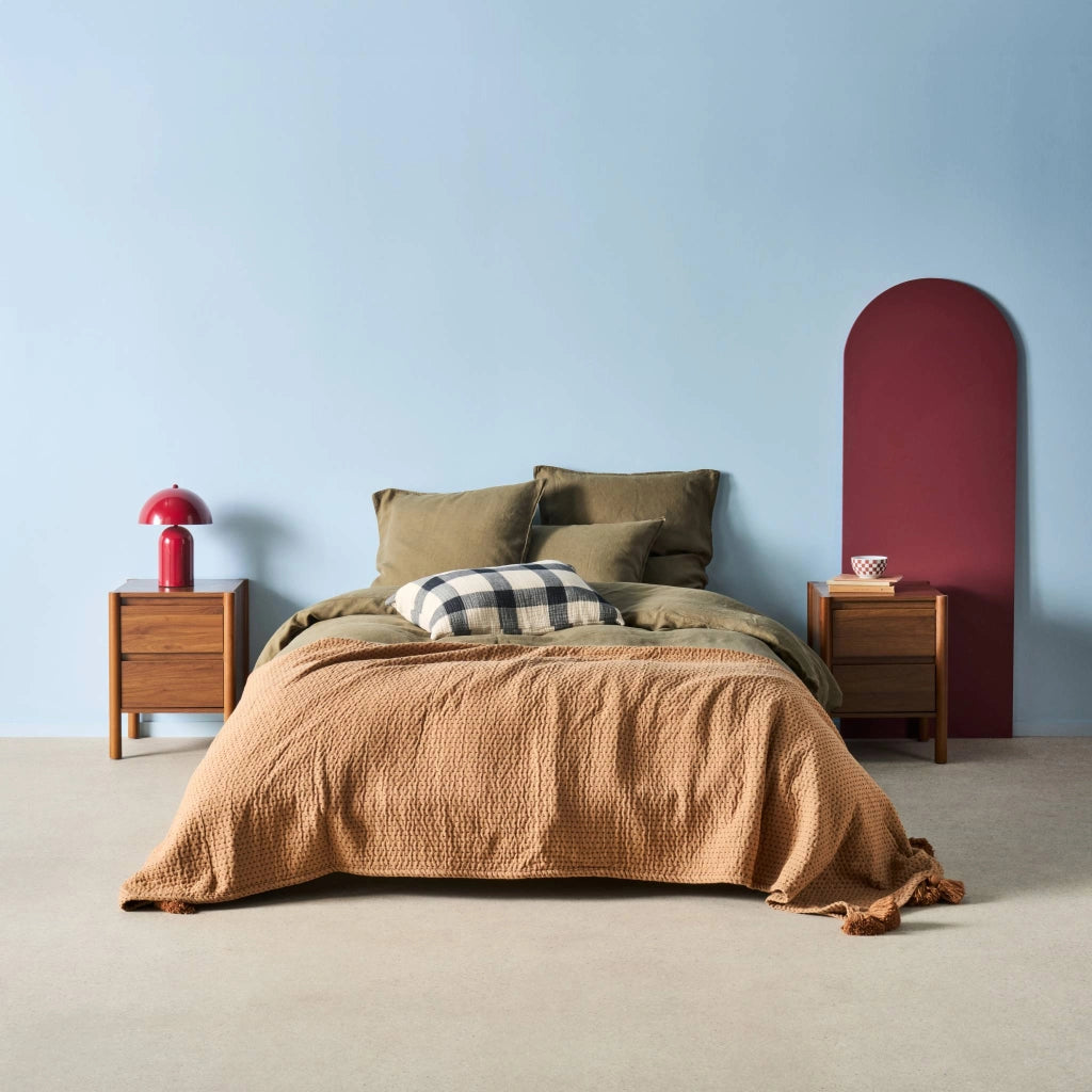 Set 2 comodini decoro legno 2 cassetti , noce