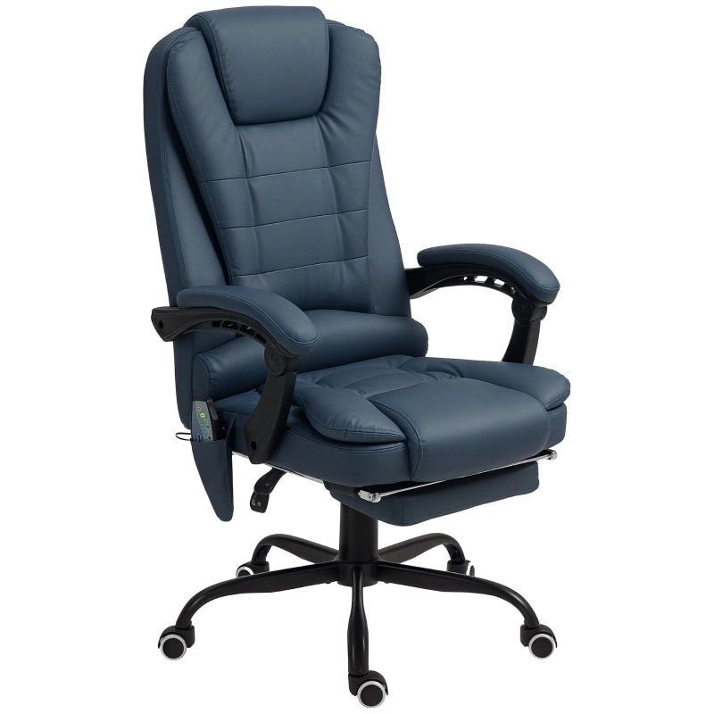 SEDIA UFFICIO Massaggiante 67x67x111-121 cm Pelle Blu