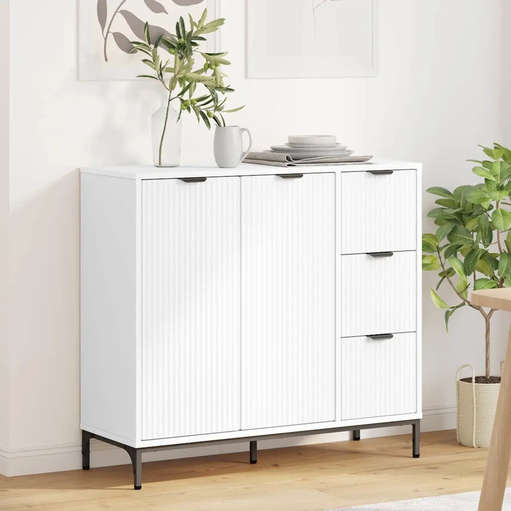 Credenza-Buffet-Armadio da cucina Bianco 89.5 x 33 x 82 cm Legno multistrato