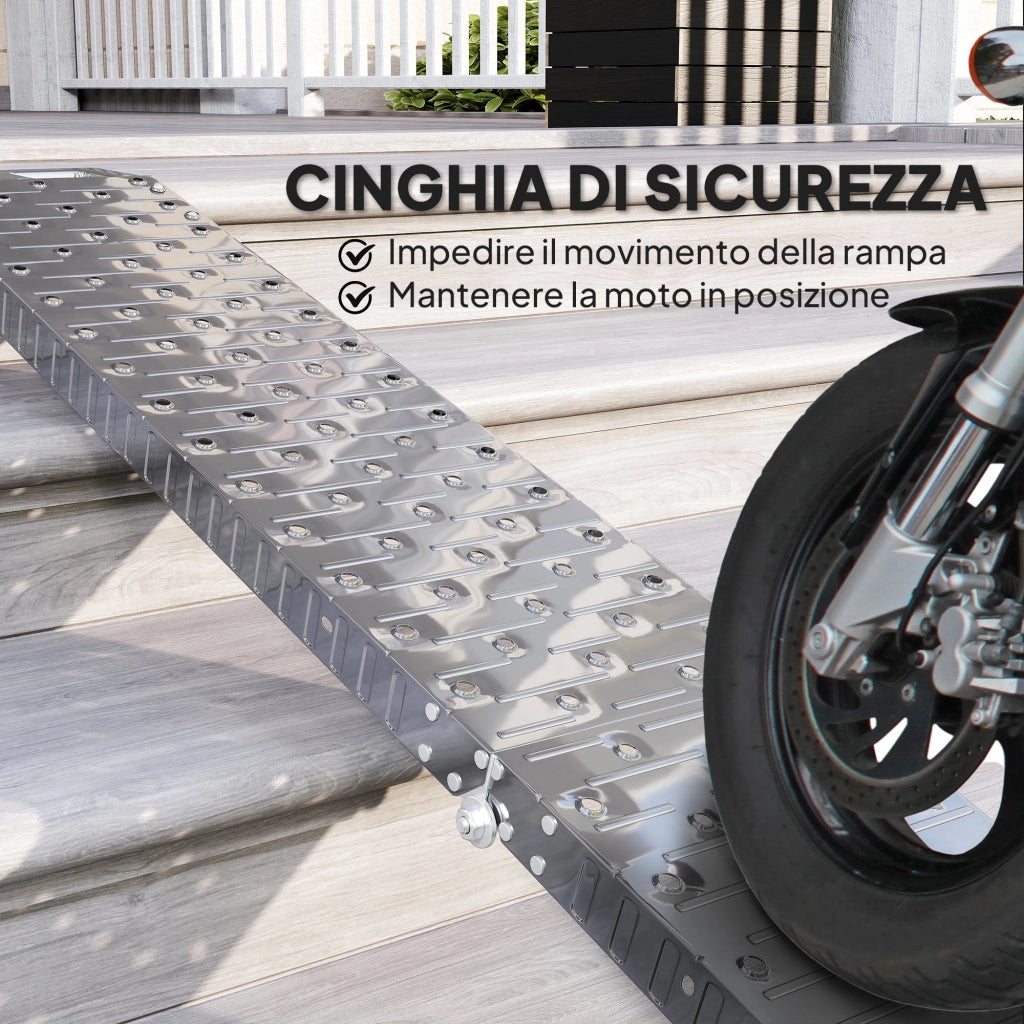 Rampa Pieghevole per Moto ¨C Minimal ¨C Acciaio Antiscivolo Argento