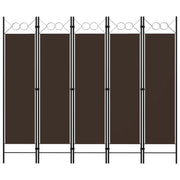 Paravento a 5 Pannelli Marrone 200x180 cm 320708