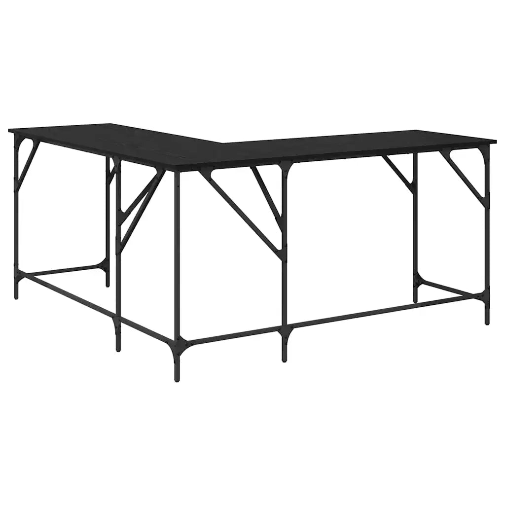 Scrivania | Tavolo da Ufficio Rovere Nero 149 x 149 x 75 cm Legno multistrato
